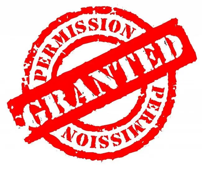 Permission granted stamp
